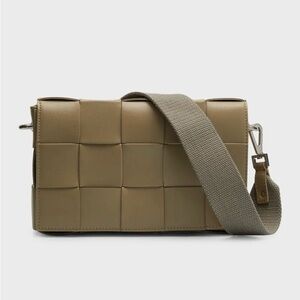 Leather Bottega style crossbody